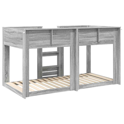 Letto a Castello per Bambini Grigio Sonoma 80 x 200 cm