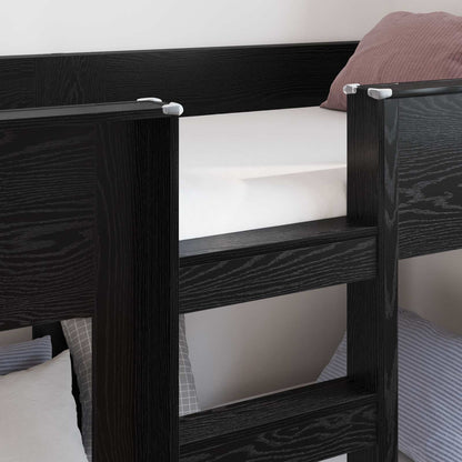 Letto a Castello per Bambini Rovere Nero 90 x 200 cm