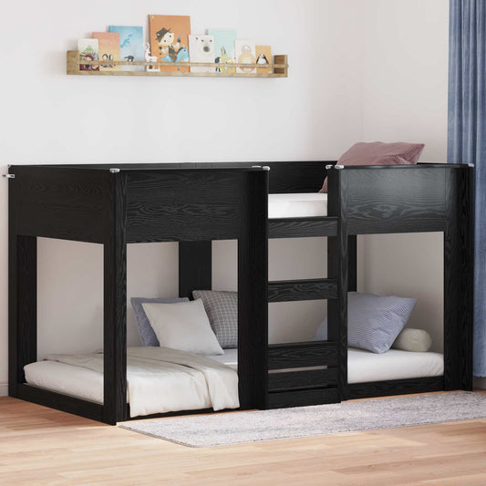 Letto a Castello per Bambini Rovere Nero 90 x 200 cm