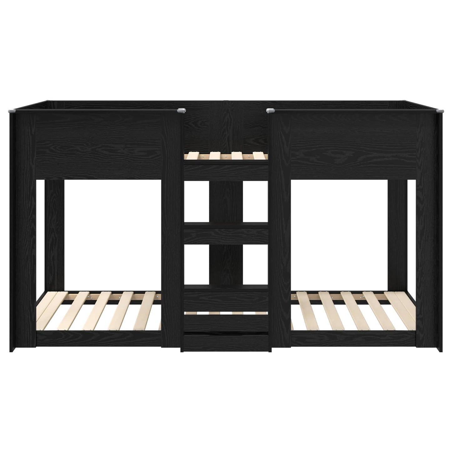 Letto a Castello per Bambini Rovere Nero 90 x 200 cm