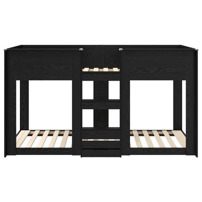 Letto a Castello per Bambini Rovere Nero 90 x 200 cm