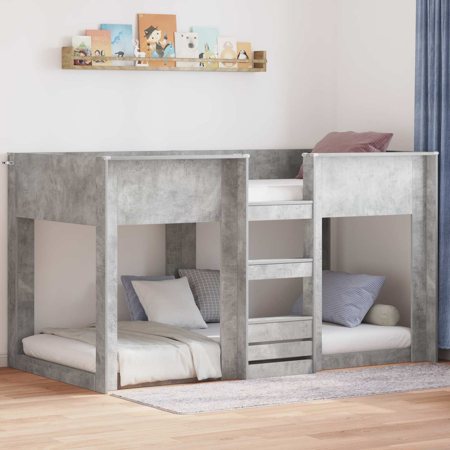 Letto a Castello per Bambini Grigio cemento 100 x 200 cm | homemem39