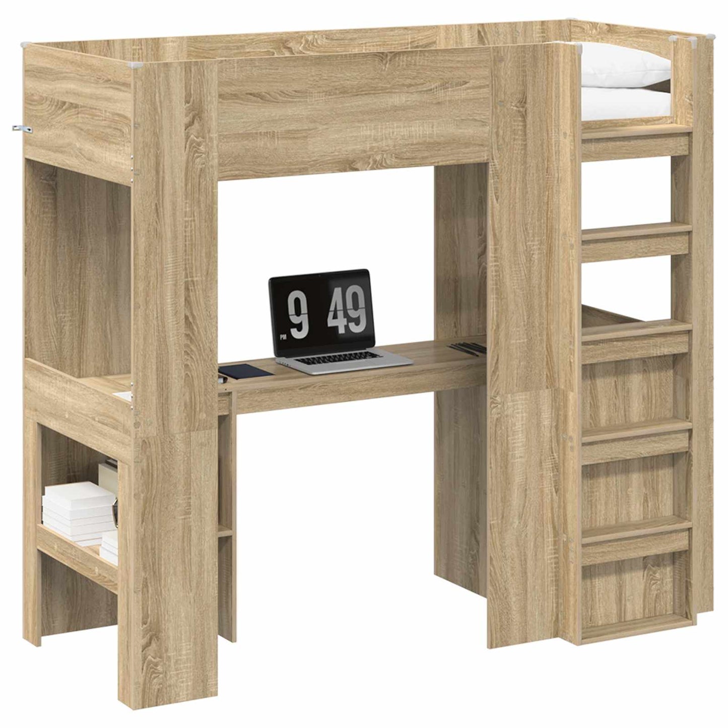 Struttura letto a castello con scrivania Rovere Sonoma | homemem39