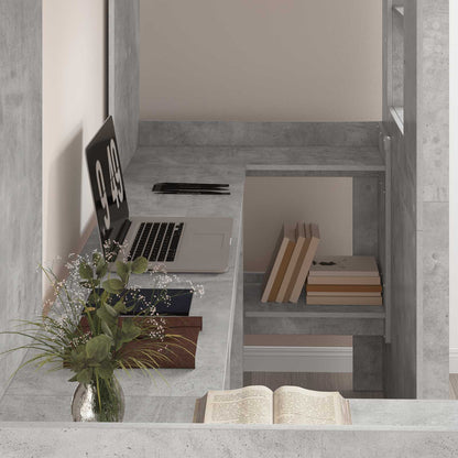 Struttura letto a castello con scrivania Grigio cemento | homemem39