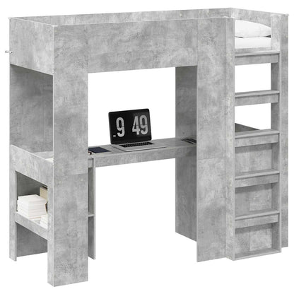 Struttura letto a castello con scrivania Grigio cemento | homemem39