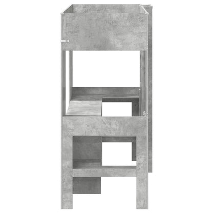 Struttura letto a castello con scrivania Grigio cemento | homemem39
