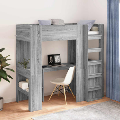 Struttura letto a castello con scrivania Grigio Sonoma | homemem39