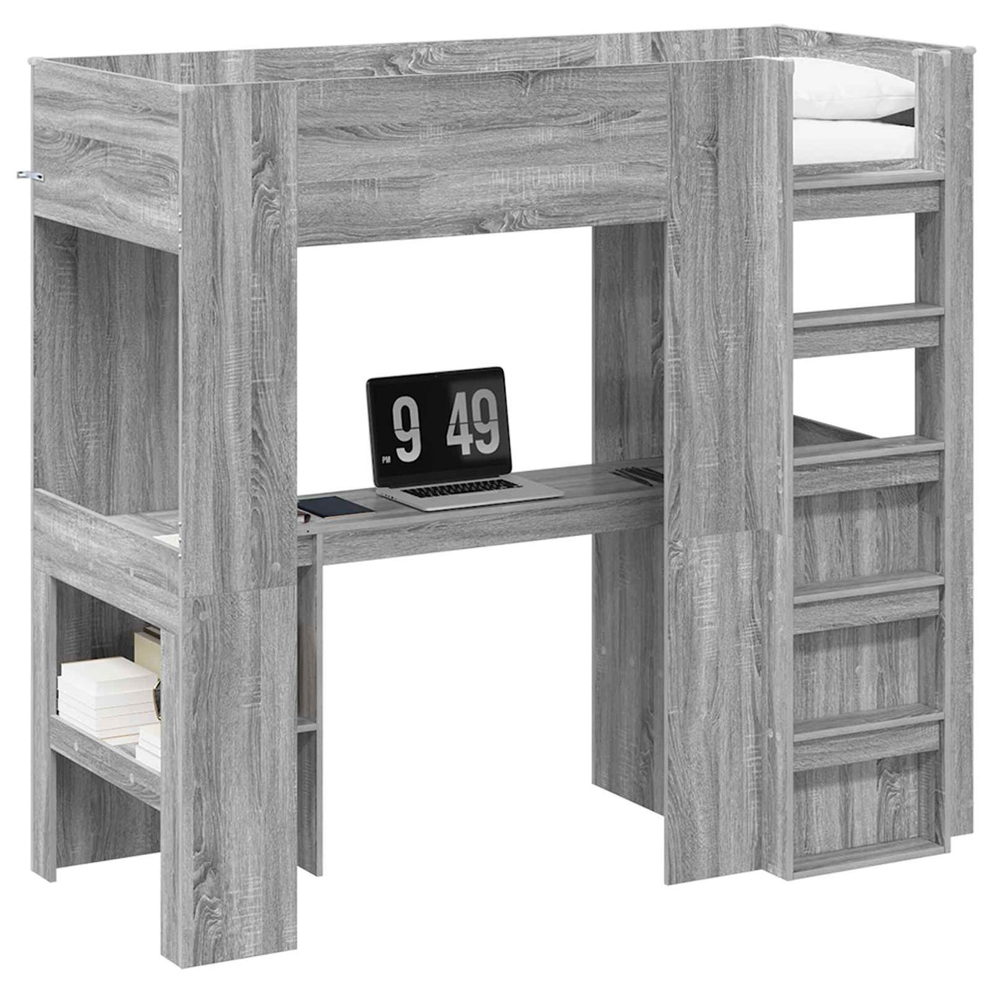 Struttura letto a castello con scrivania Grigio Sonoma | homemem39