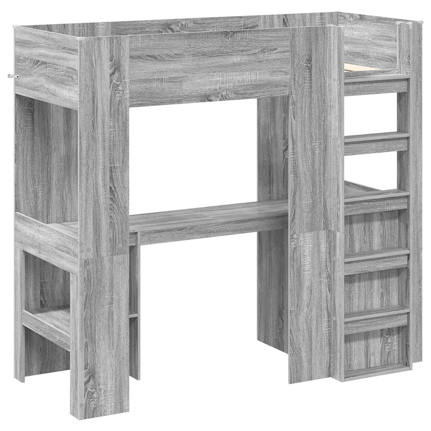 Struttura letto a castello con scrivania Grigio Sonoma | homemem39