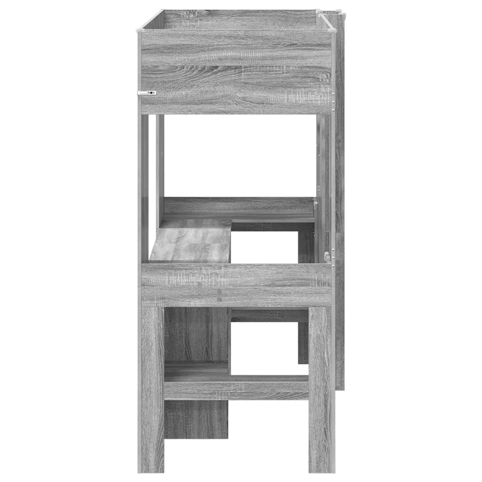 Struttura letto a castello con scrivania Grigio Sonoma | homemem39