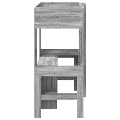 Struttura letto a castello con scrivania Grigio Sonoma | homemem39