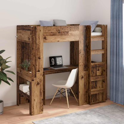 Struttura letto a castello con scrivania Legno vecchio | homemem39