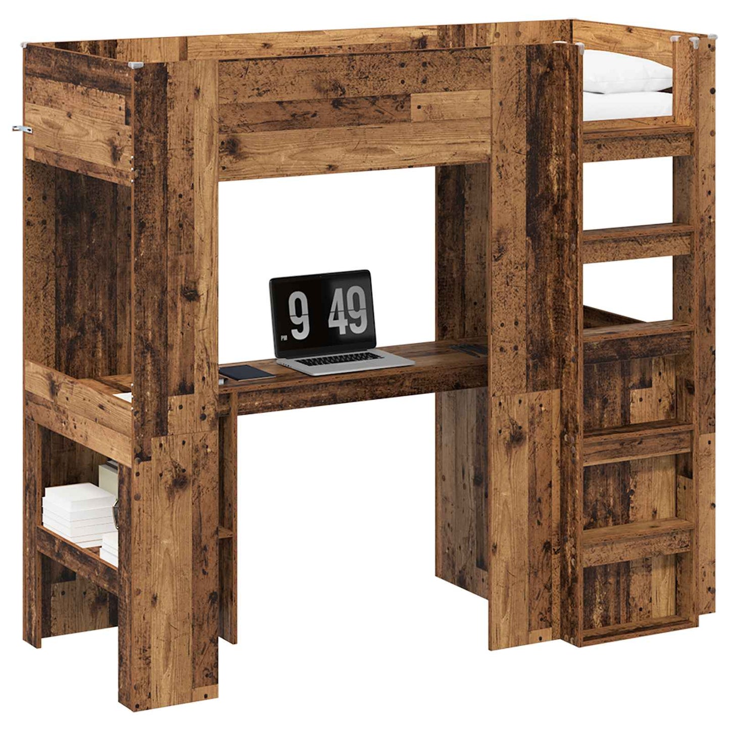 Struttura letto a castello con scrivania Legno vecchio | homemem39