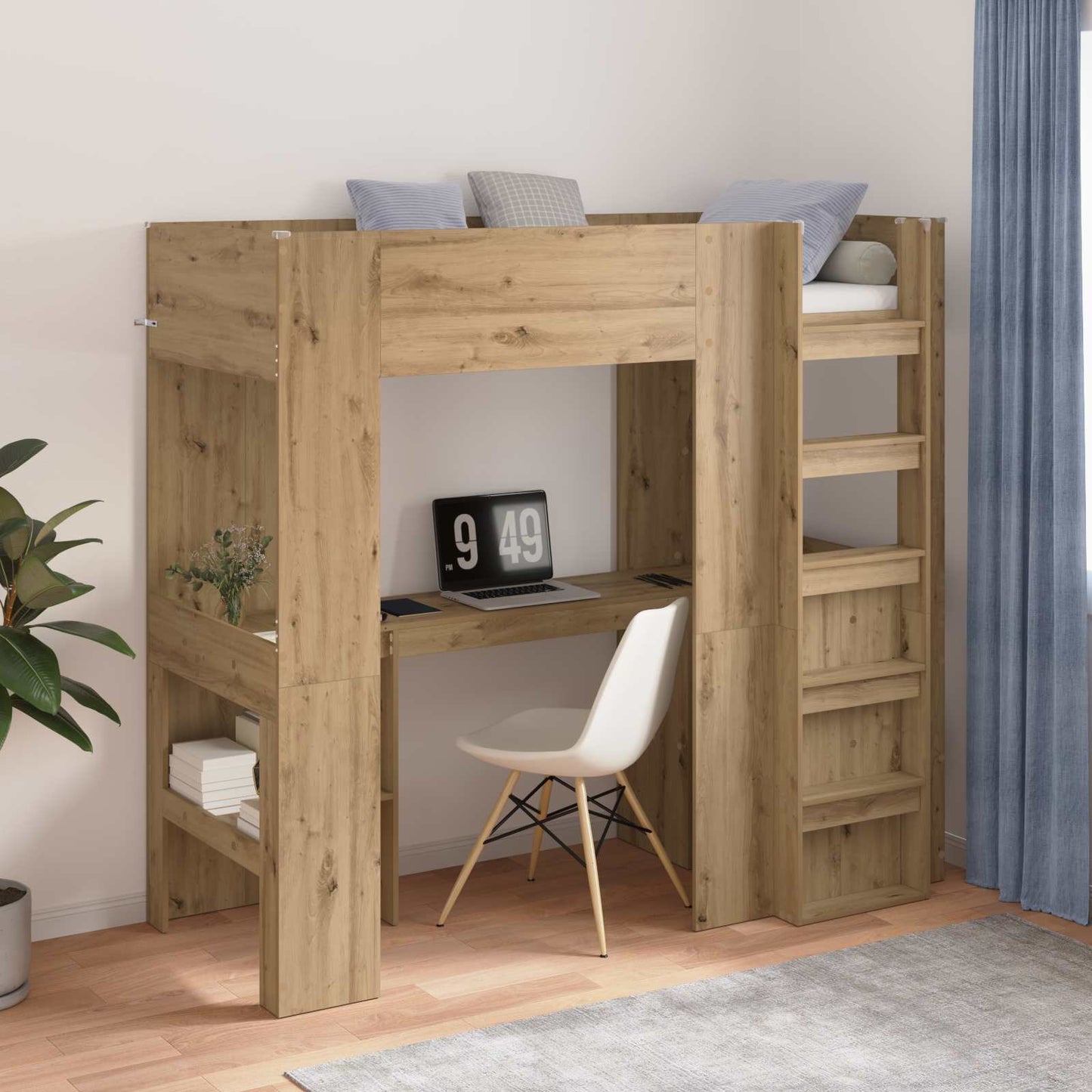 Struttura letto a castello con scrivania Rovere artigianale | homemem39