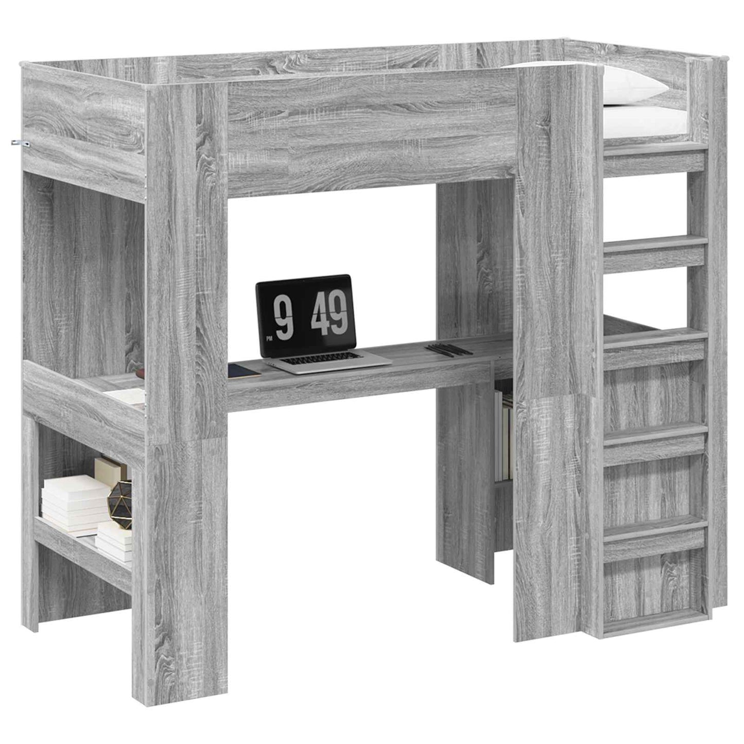 Struttura letto a castello con scrivania Grigio Sonoma | homemem39