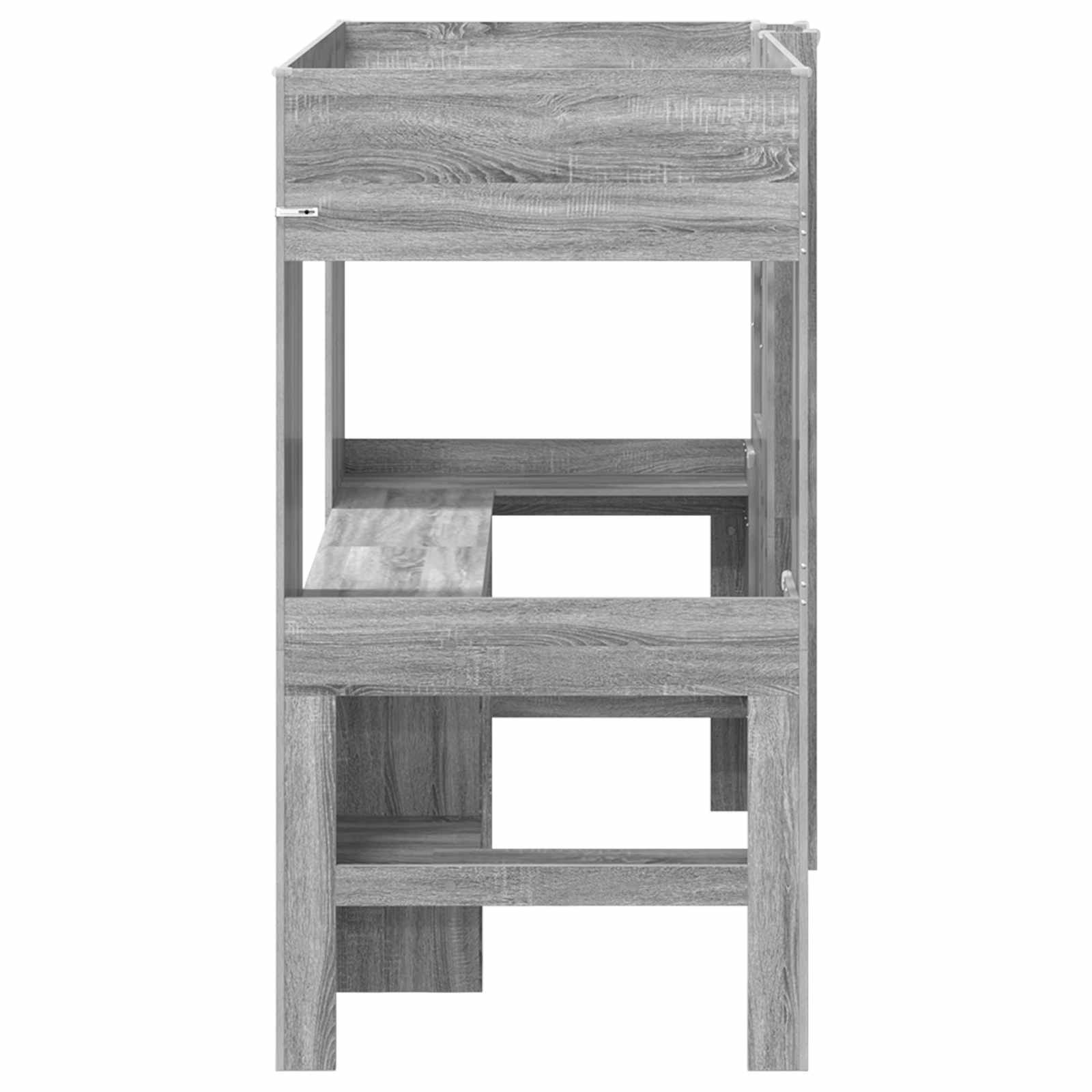 Struttura letto a castello con scrivania Grigio Sonoma | homemem39