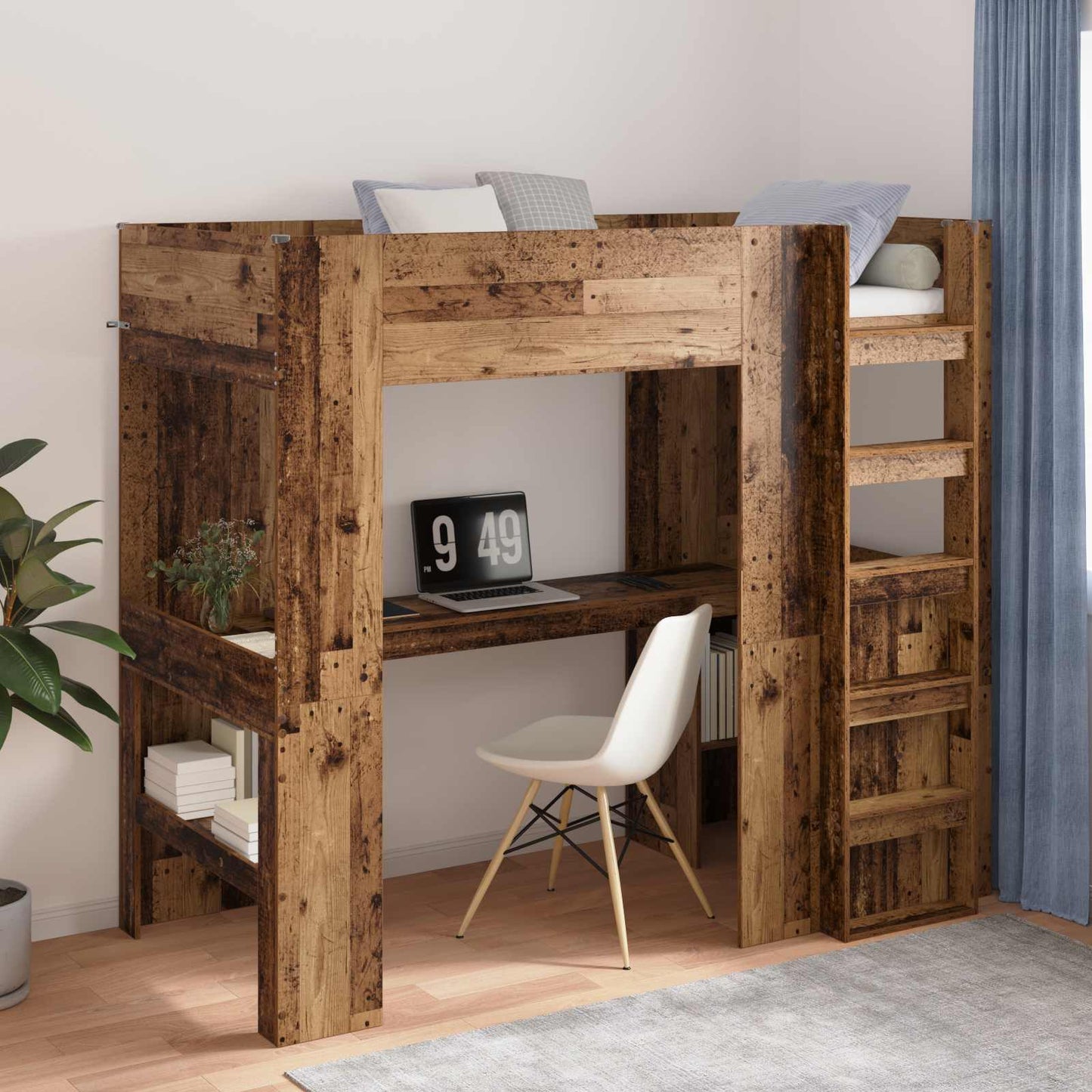 Struttura letto a castello con scrivania Legno vecchio | homemem39