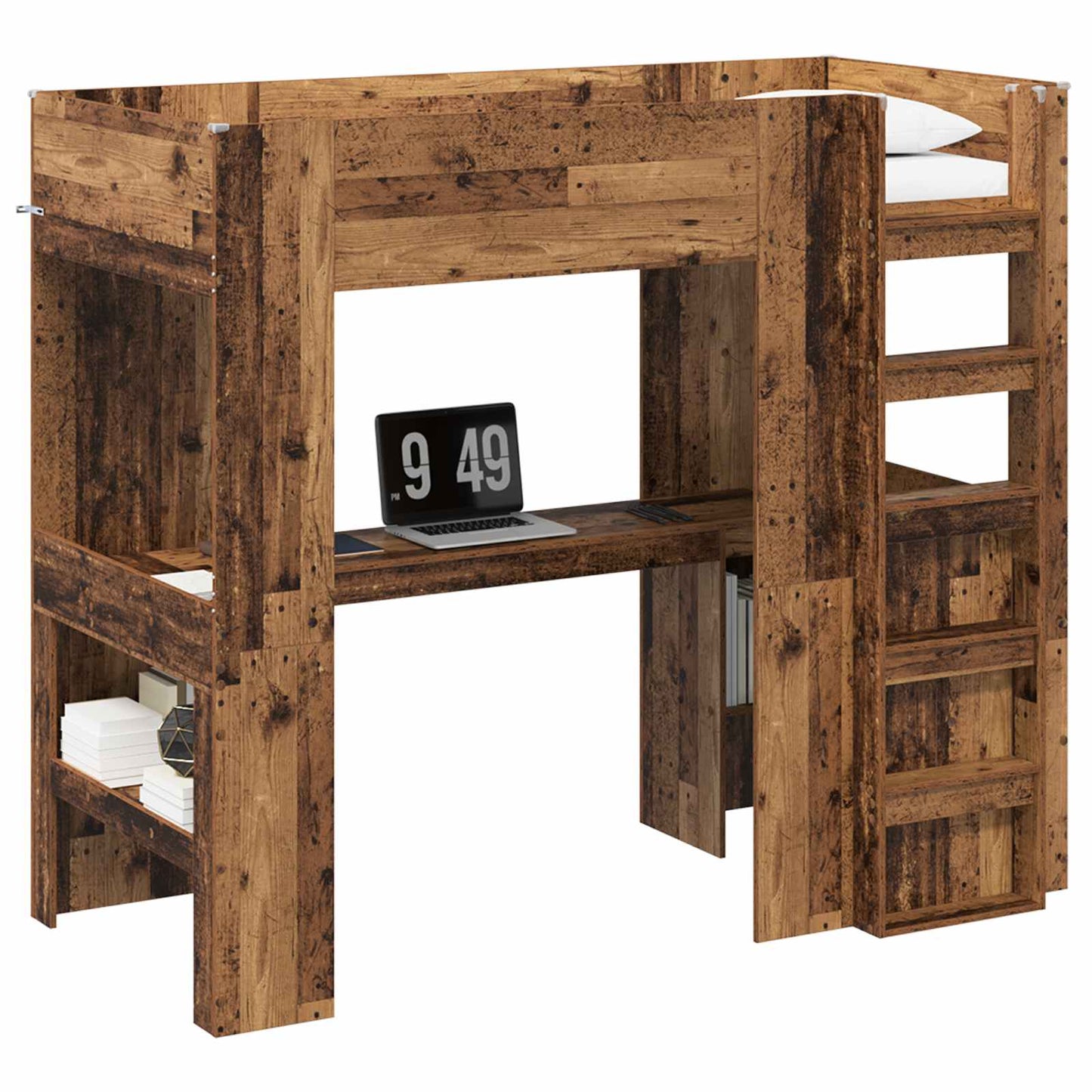 Struttura letto a castello con scrivania Legno vecchio | homemem39