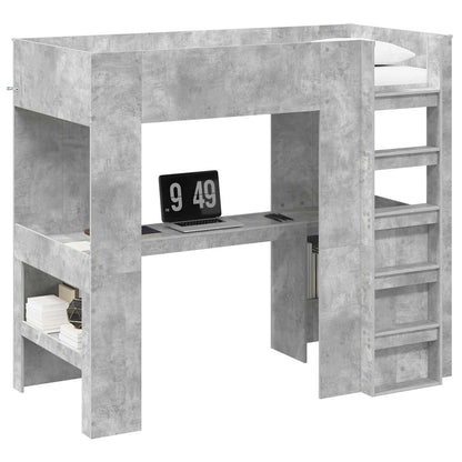Struttura letto a castello con scrivania Grigio cemento | homemem39