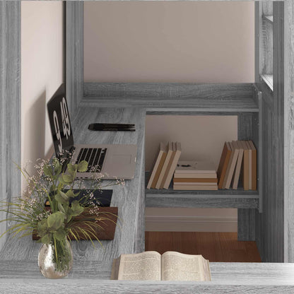 Struttura letto a castello con scrivania Grigio Sonoma | homemem39