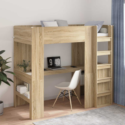 Struttura letto a castello con scrivania Rovere Sonoma | homemem39