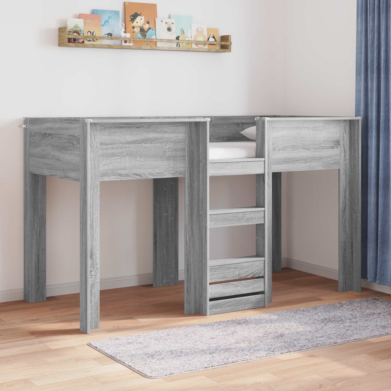 Letto a Castello per Bambini Grigio Sonoma 75 x 190 cm | homemem39