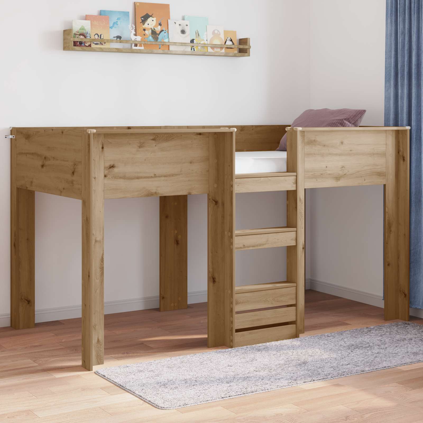 Letto a Castello per Bambini Rovere artigianale 90 x 190 cm | homemem39