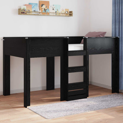 Letto a Castello per Bambini Rovere Nero 80 x 200 cm | homemem39