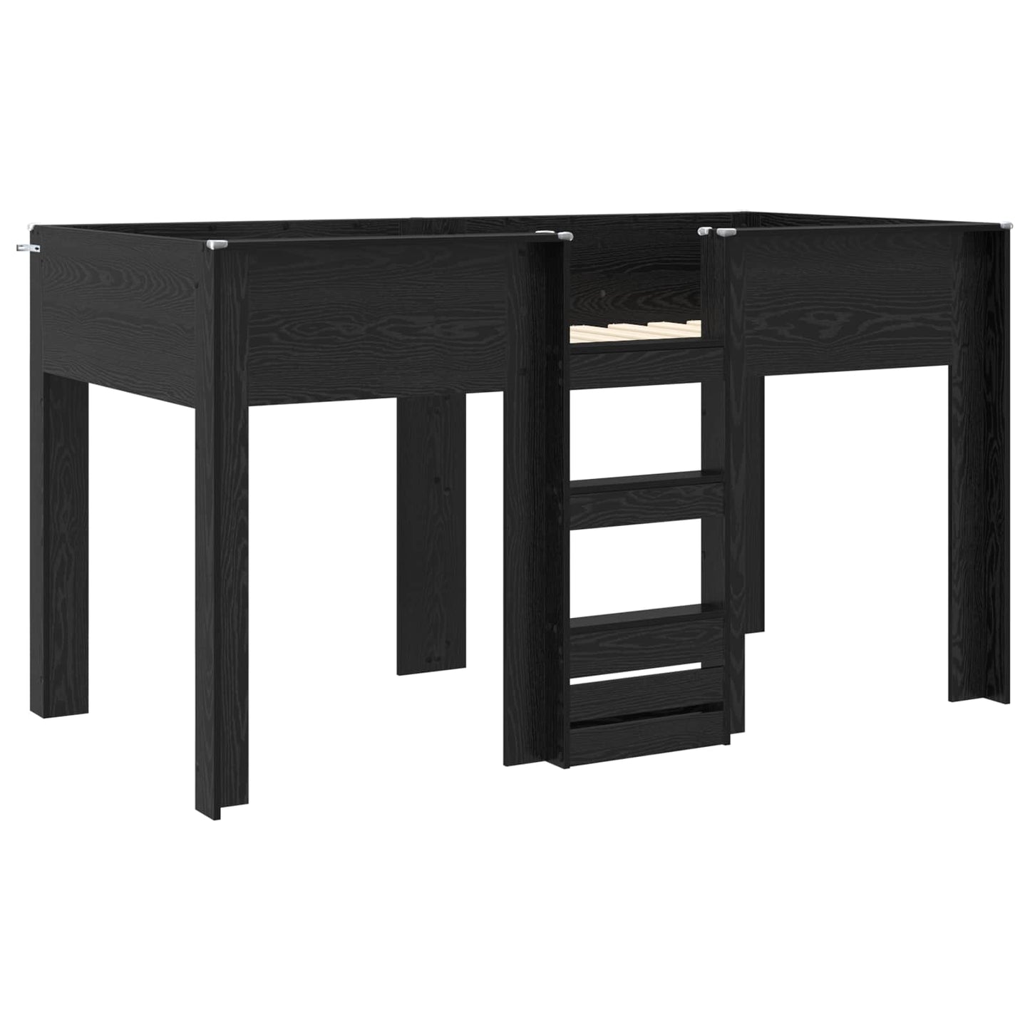 Letto a Castello per Bambini Rovere Nero 80 x 200 cm | homemem39