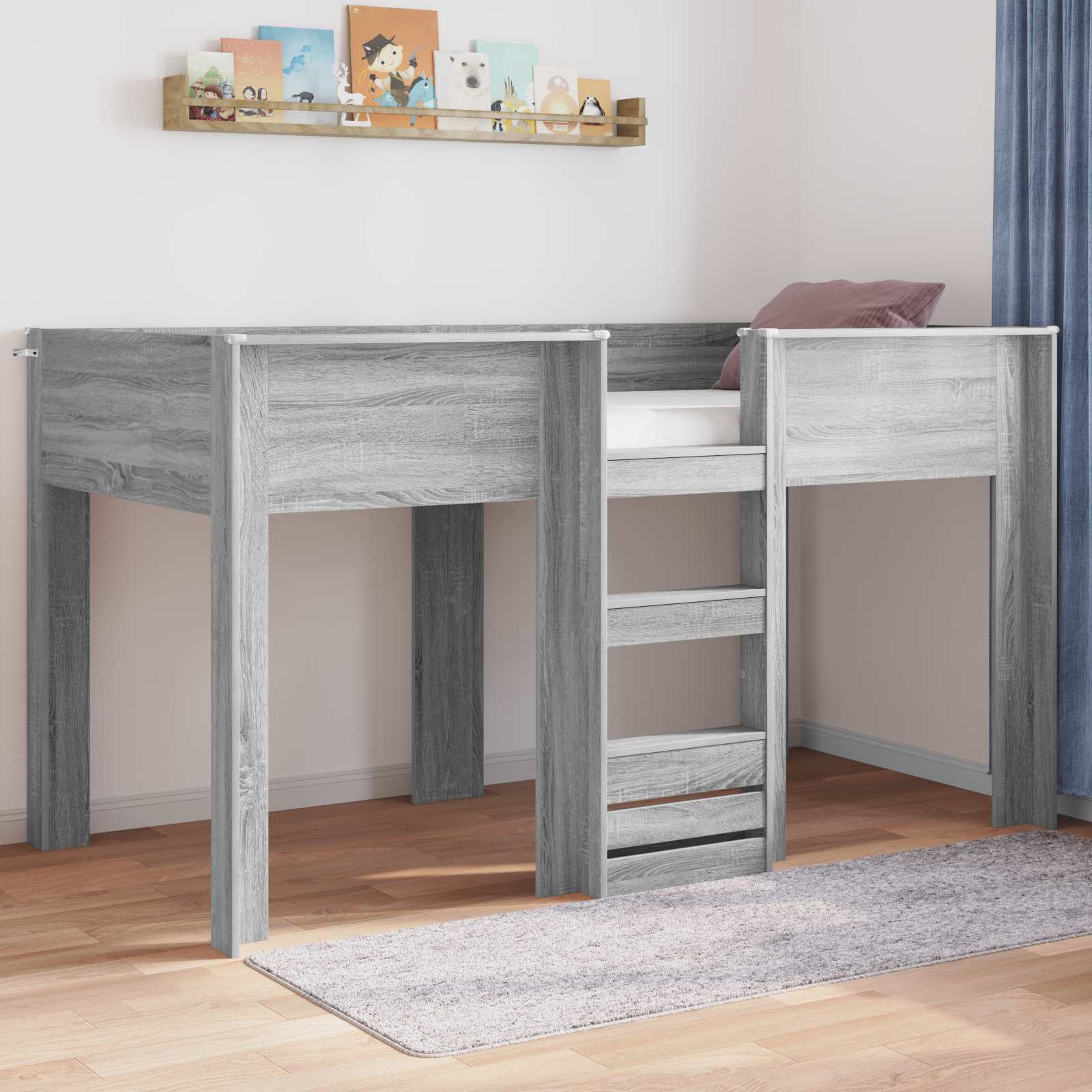 Letto a Castello per Bambini Grigio Sonoma 100 x 200 cm | homemem39