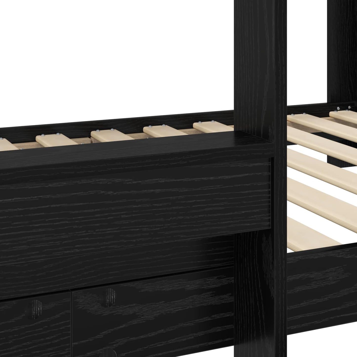 Letto a Castello per Bambini Rovere Nero 80 x 200 cm | homemem39