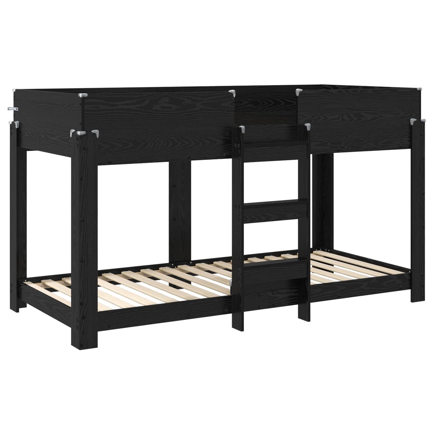 Letto a Castello per Bambini Rovere Nero 80 x 200 cm | homemem39