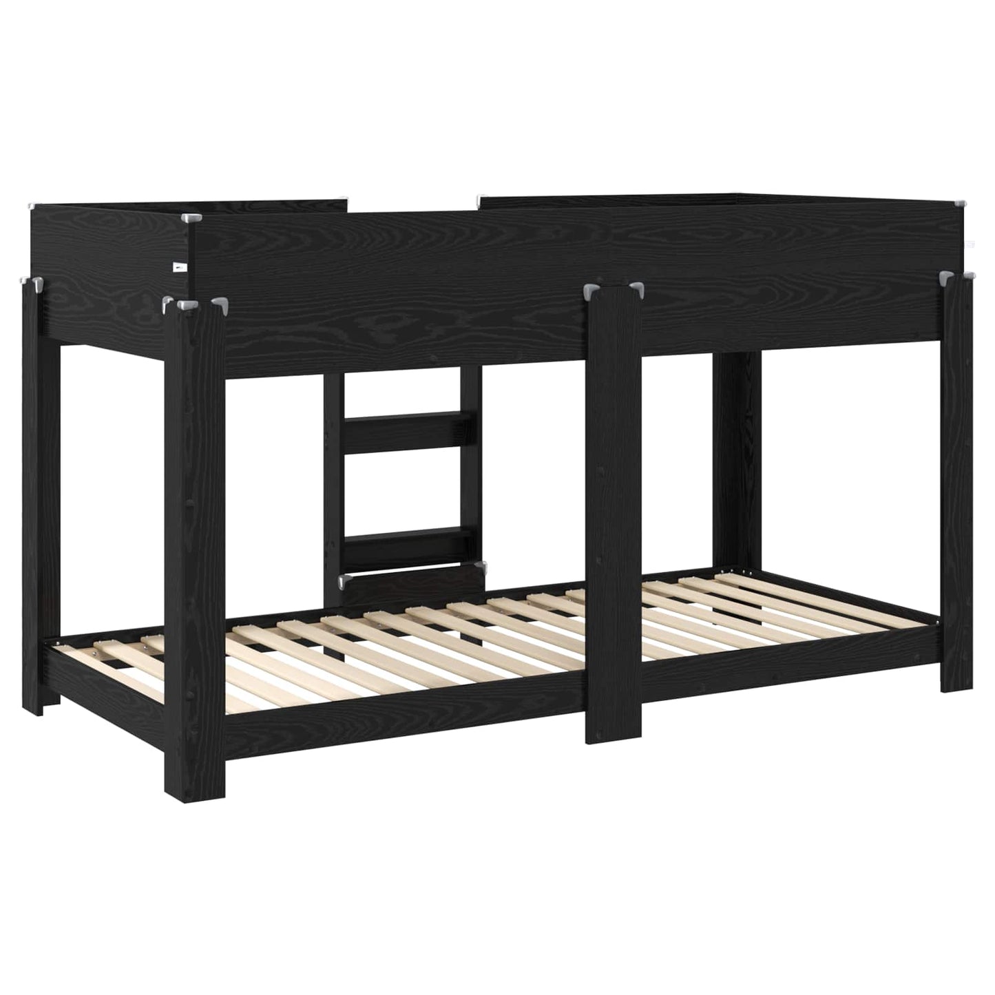 Letto a Castello per Bambini Rovere Nero 80 x 200 cm | homemem39