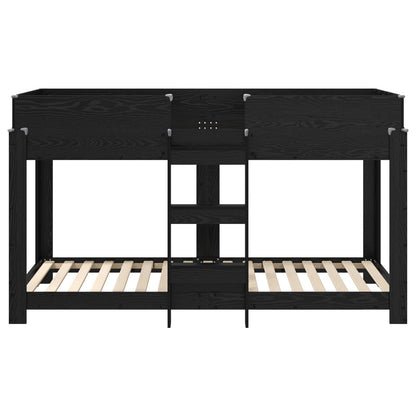 Letto a Castello per Bambini Rovere Nero 80 x 200 cm | homemem39