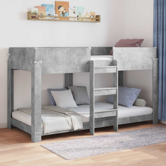 Letto a Castello per Bambini Grigio cemento 100 x 190 cm