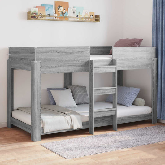Letto a Castello per Bambini Grigio Sonoma 100 x 190 cm