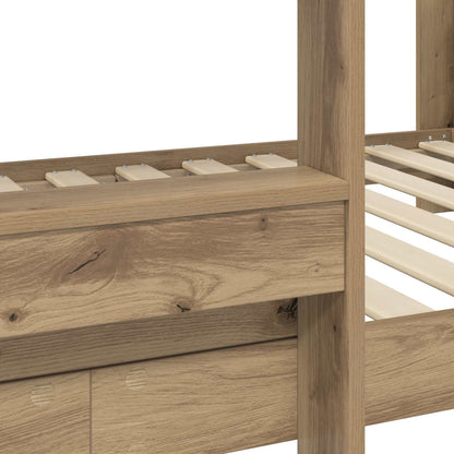 Letto a Castello per Bambini Rovere artigianale 90 x 190 cm | homemem39