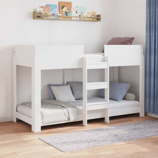 Letto a Castello per Bambini con materasso Bianco 75 x 190 cm