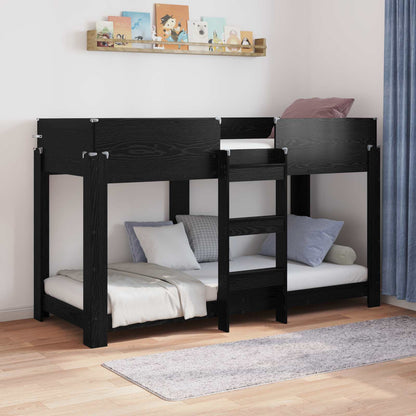 Letto a Castello per Bambini Rovere Nero 75 x 190 cm | homemem39