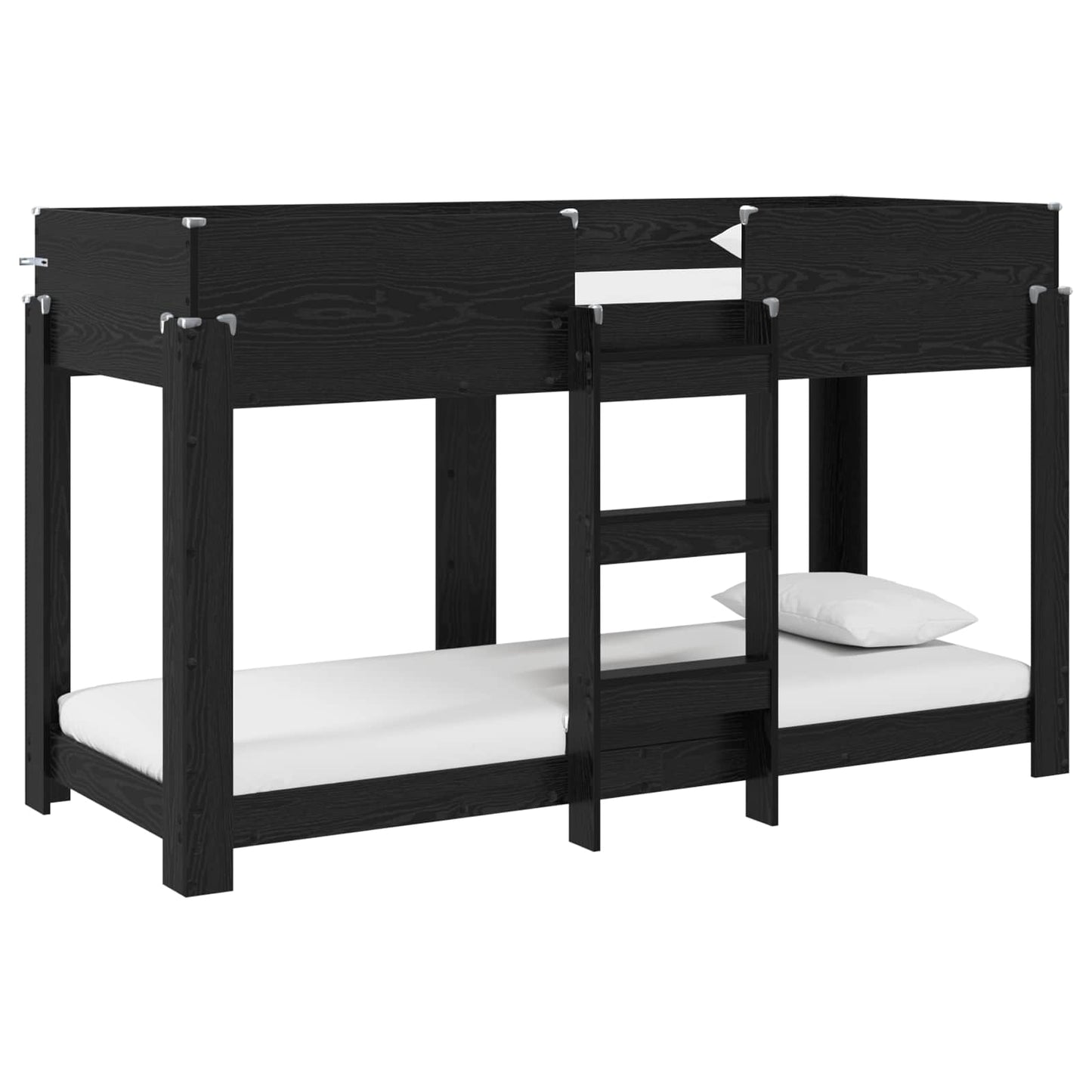 Letto a Castello per Bambini Rovere Nero 75 x 190 cm | homemem39