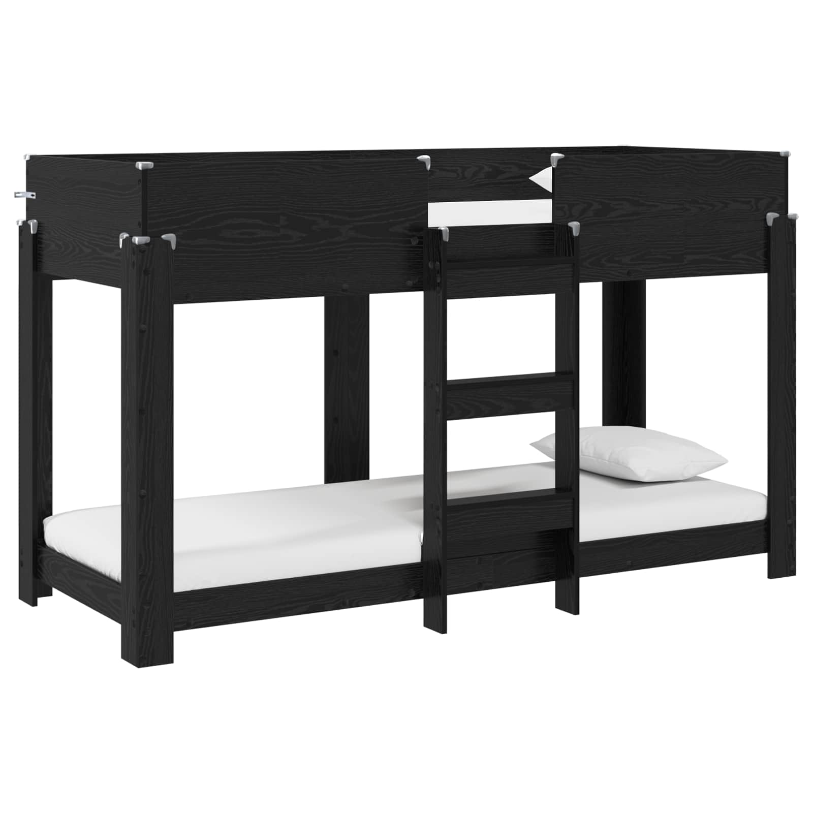 Letto a Castello per Bambini Rovere Nero 75 x 190 cm | homemem39