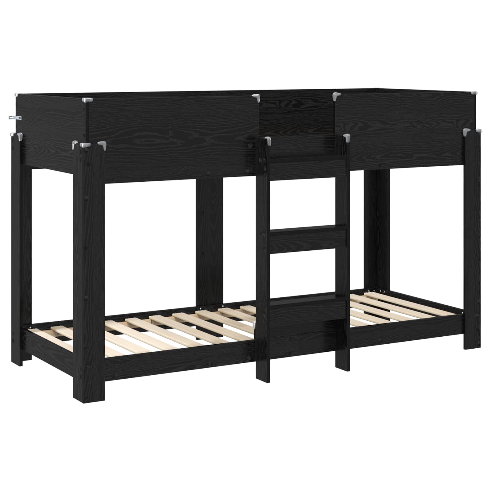 Letto a Castello per Bambini Rovere Nero 75 x 190 cm | homemem39