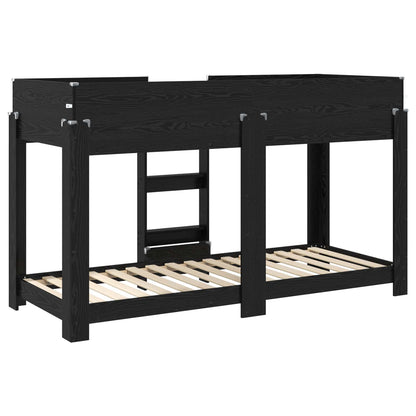 Letto a Castello per Bambini Rovere Nero 75 x 190 cm | homemem39