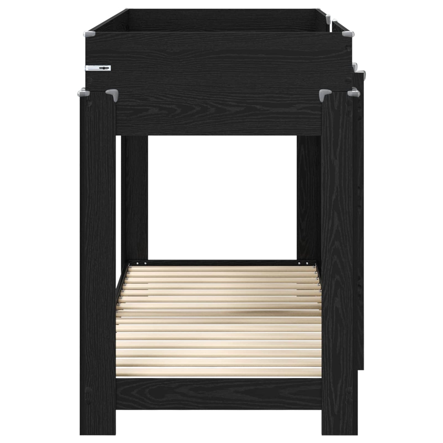 Letto a Castello per Bambini Rovere Nero 75 x 190 cm | homemem39
