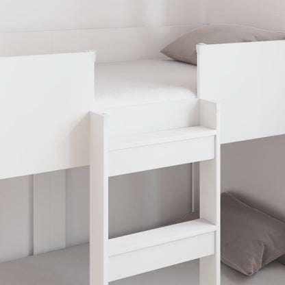 Letto a Castello per Bambini con materasso Bianco 80 x 160 cm