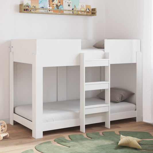 Letto a Castello per Bambini con materasso Bianco 80 x 160 cm