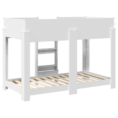 Letto a Castello per Bambini con materasso Bianco 80 x 160 cm