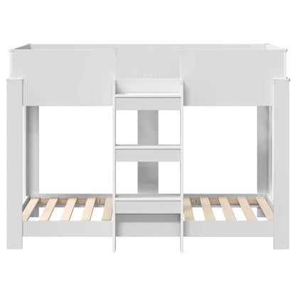 Letto a Castello per Bambini con materasso Bianco 80 x 160 cm