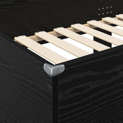 Letto a Castello per Bambini Rovere Nero 80 x 160 cm