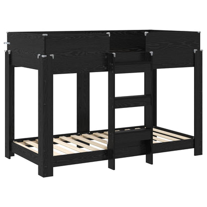 Letto a Castello per Bambini Rovere Nero 80 x 160 cm